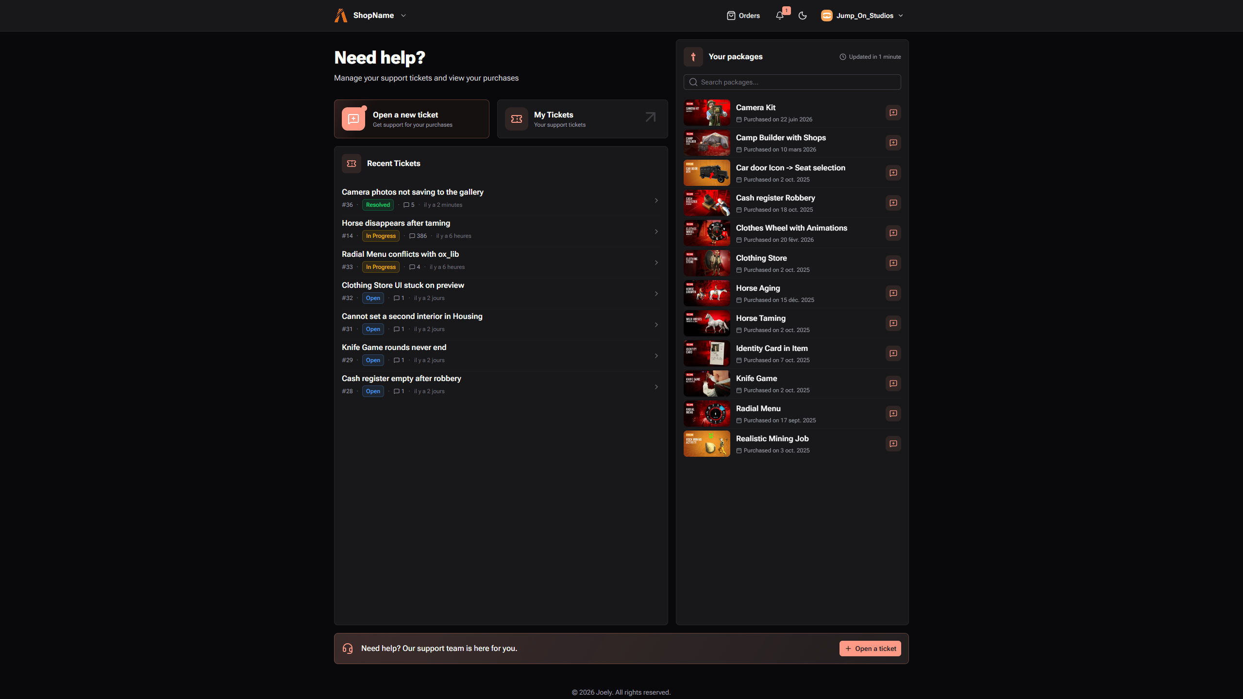 The redesigned support portal home page