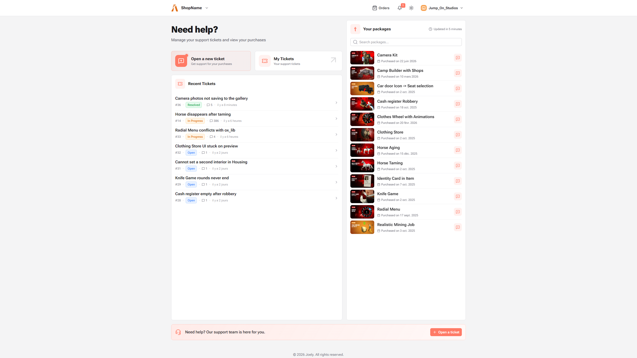 The redesigned support portal home page